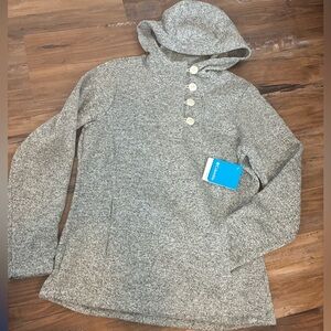 Columbia Women L  Gray Hooded Sweater Darling Days Pullover Sweatshirt Top NWT
